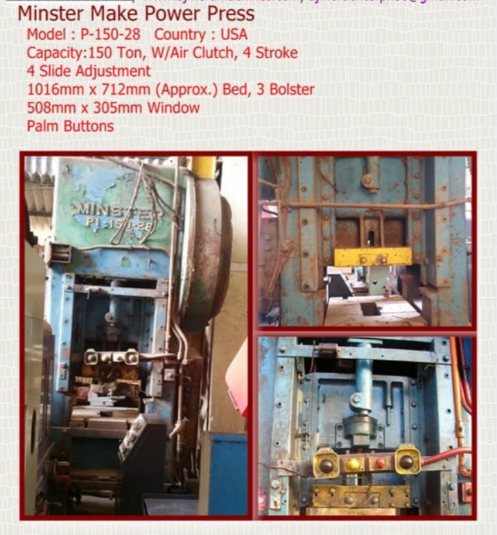 150 (ton) H-Frame Type Mechanical Power Press Machine